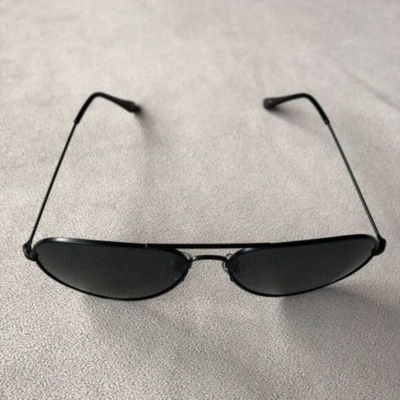 Aviator Sunglasses ~ Black Lenses Black Frames ~ Brand New - Picture 6 of 10